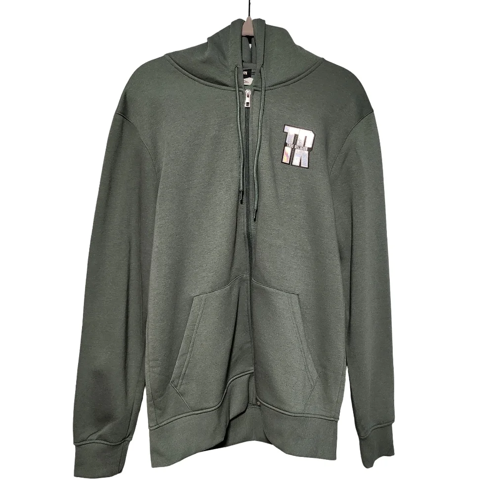 TRUE RELIGION NWT Zip Hoodie Mens Large Green Hip Hop Streetwear Y2K Urban